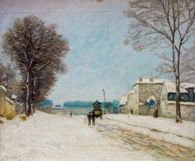 Inverno, effetto neve al Palais des Beaux-Arts di Lille da Alfred Sisley